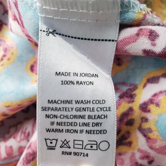 Ivy Street Jumpsuit Colorful Paisley Hankerchief Style Loose Fit Size L - Picture 11 of 16